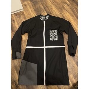 White and Black Senator Set with Cross Design Size Medium African Clothing